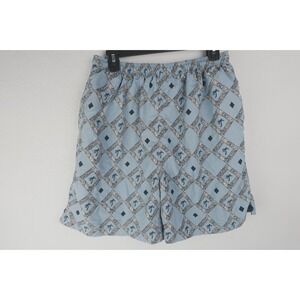 Joe Martin Large Mens Swimming Trunks Shorts  Blue Palm Trees Aztec Nylon